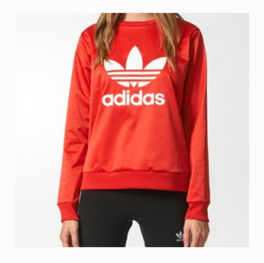 Adidas trifold Crew Pullover Satin Sweatshirt